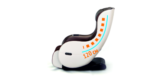 Профессиональная удлиненная каретка &mdash; 120 см - Массажное кресло Sensa Lounger Beige-Brown