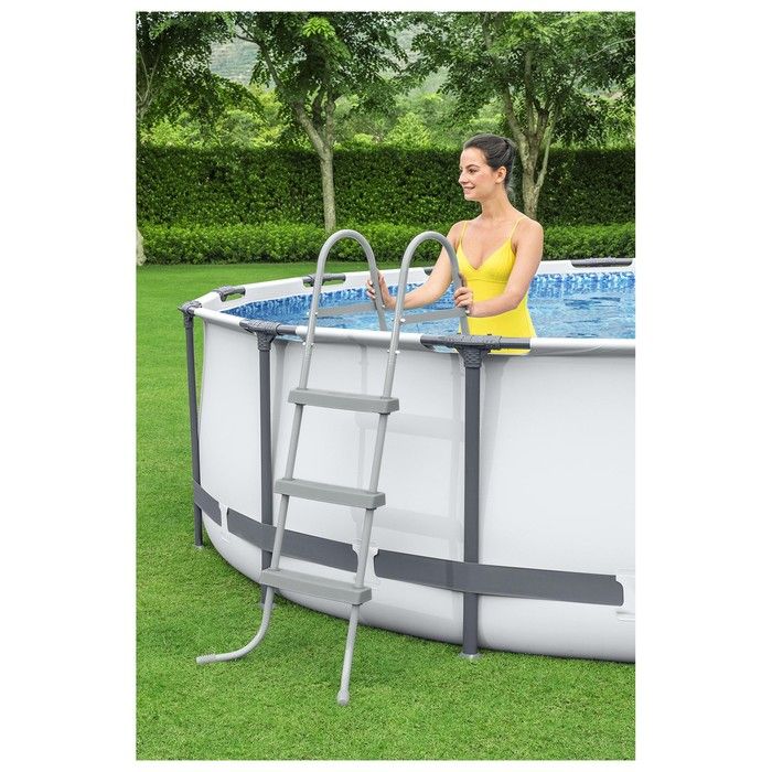 Бассейн каркасный фильтр-насос, лестница, тент Bestway Steel Pro MAX 56950 (427 x 107 см)