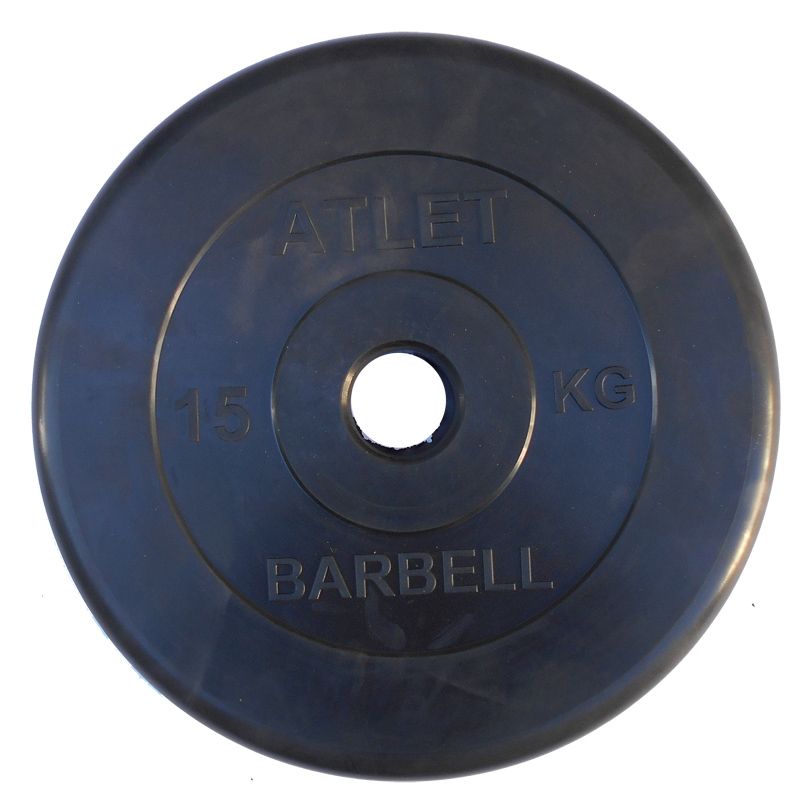 Диск олимпийский Barbell Atlet черный обрезиненный