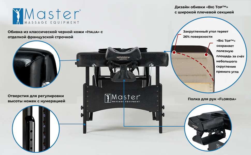 Массажный стол складной Master Monaco Airwave, с воздушным массажем