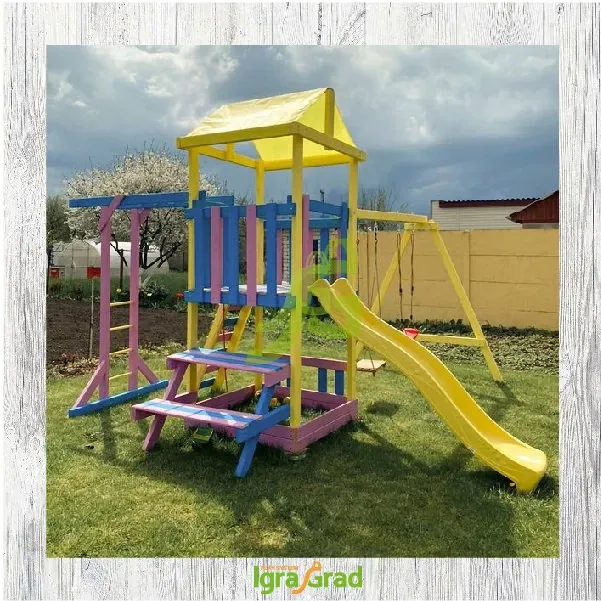 Детская игровая площадка IgraGrad Крафт Pro 3 с зимней горкой