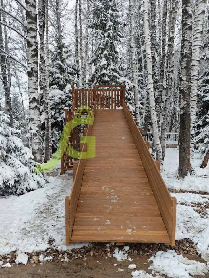 Зимняя деревянная горка IgraGrad Snow Fox (скат 10 м)