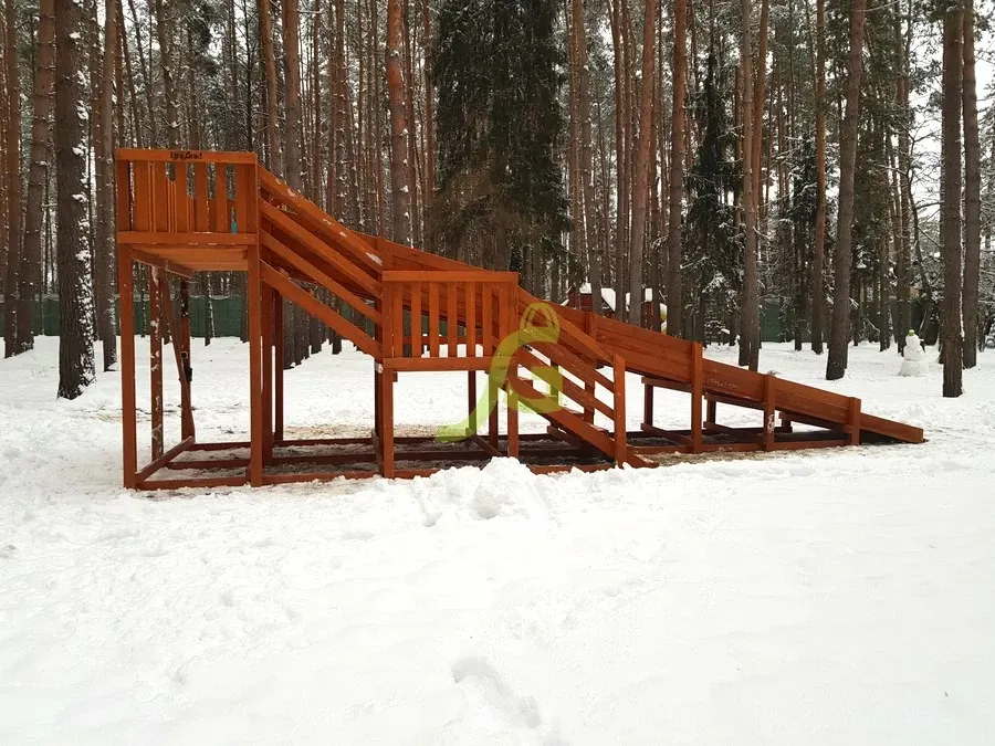 Зимняя деревянная горка IgraGrad Snow Fox (скат 10 м)